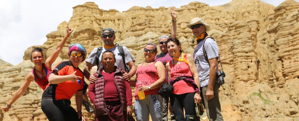 Trekkers in Upper Mustang